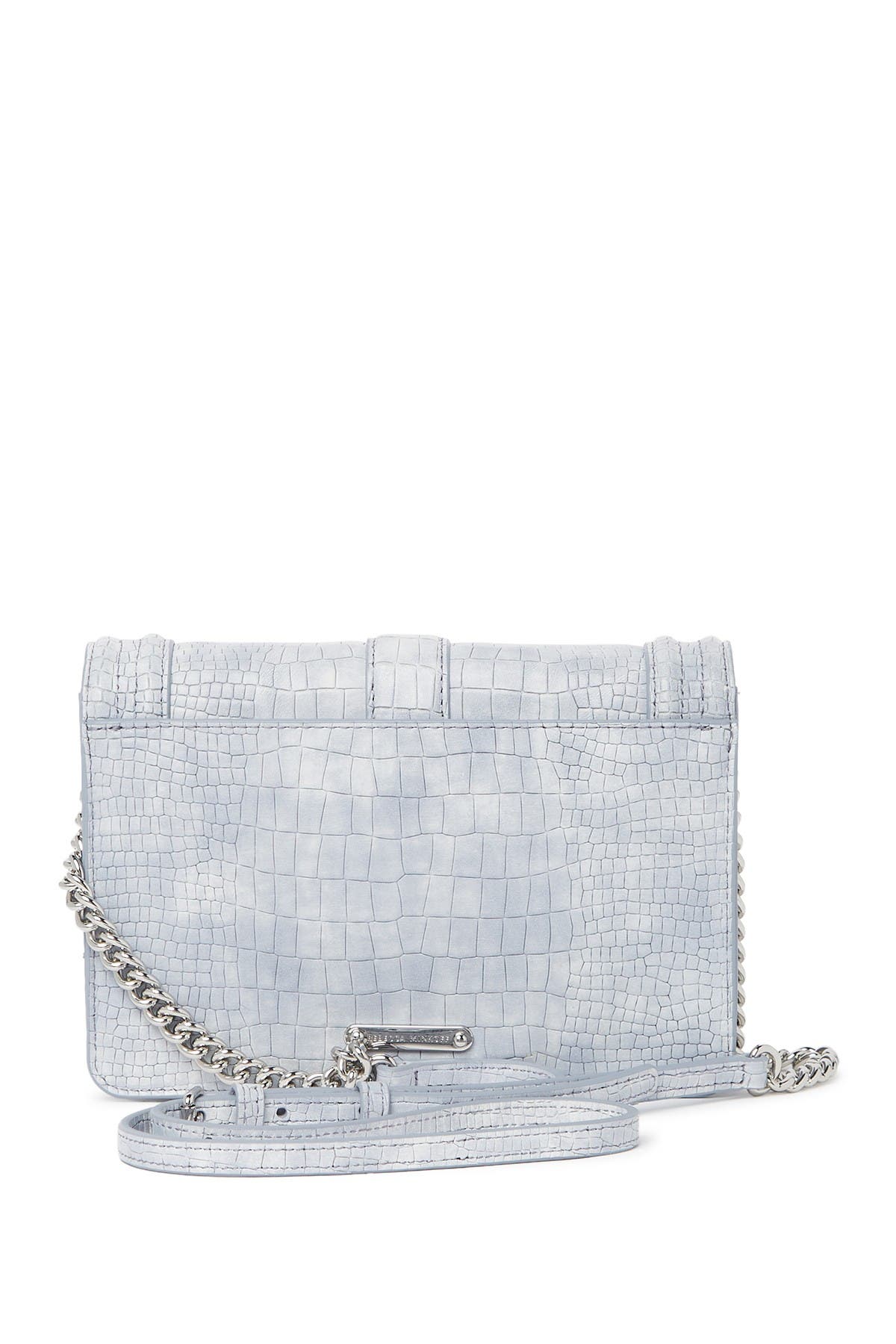 Rebecca Minkoff Small Love Croc Embossed Leather Crossbody Bag, Alternate, color, 