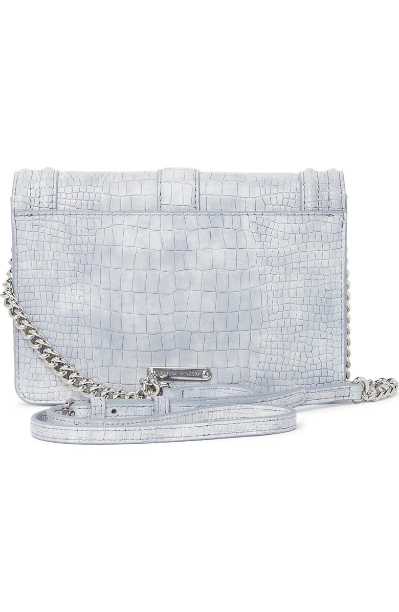 Rebecca Minkoff Small Love Croc Embossed Leather Crossbody Bag, Alternate, color,