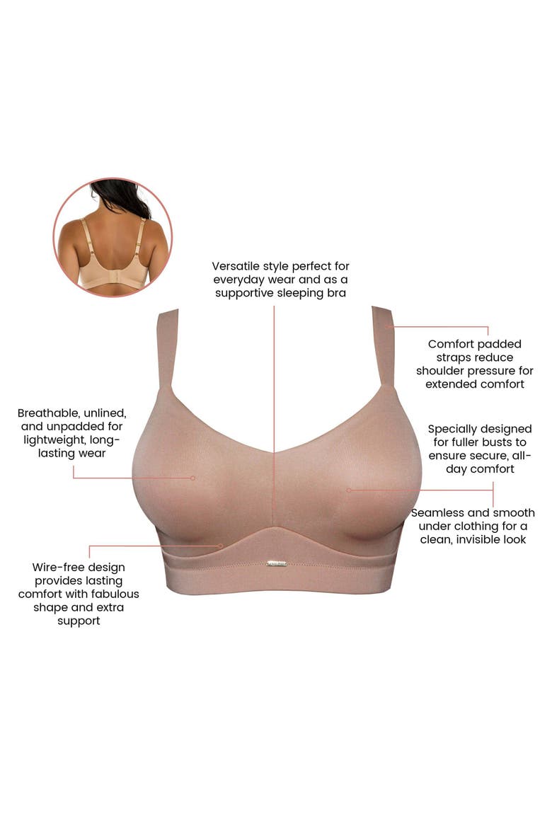 Holly Wire-Free Seamless Bra, Alternate, color, Warm Sand