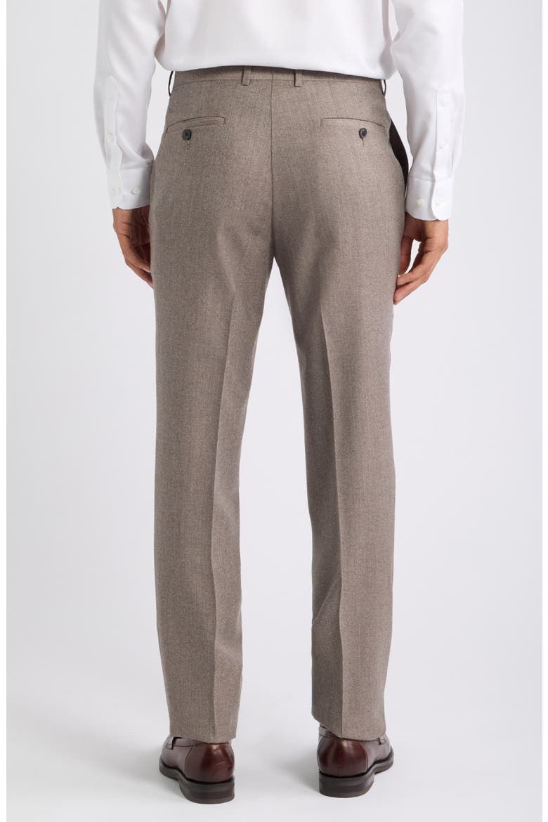 Harker Flat Front Wool & Cashmere Trousers, Alternate, color, TAN