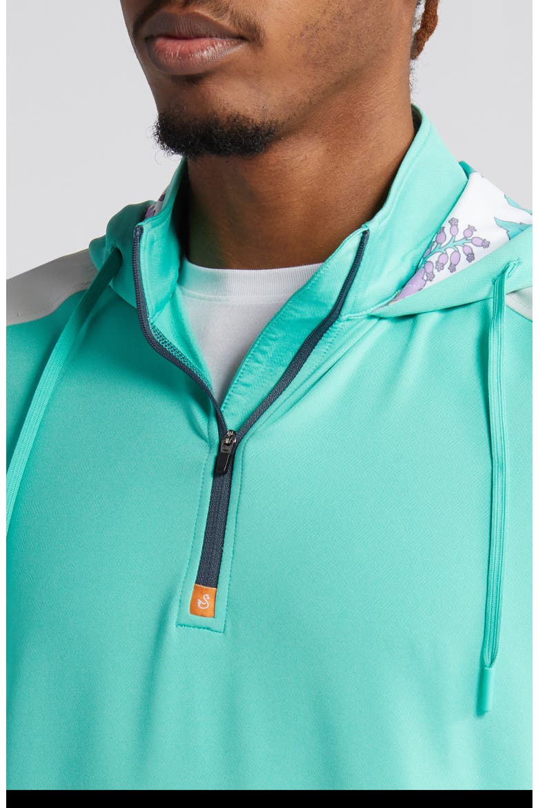 Logan Colorblock Half Zip Hoodie, Alternate, color, CACTUS