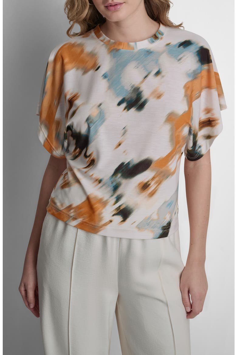 Dolman Sleeve Stretch Cotton Top, Main, color, SUNBURST FLORAL