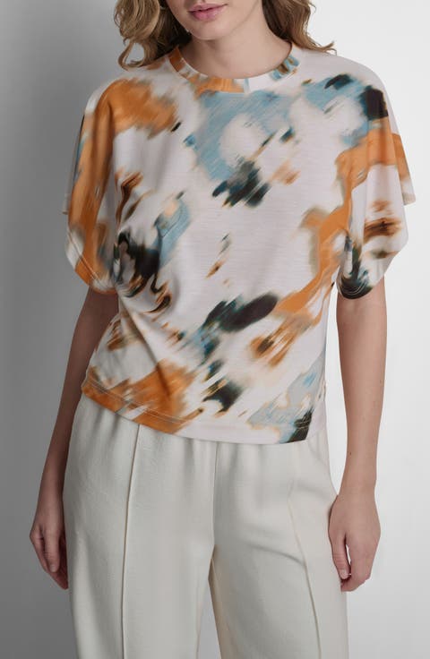 Dolman Sleeve Stretch Cotton Top