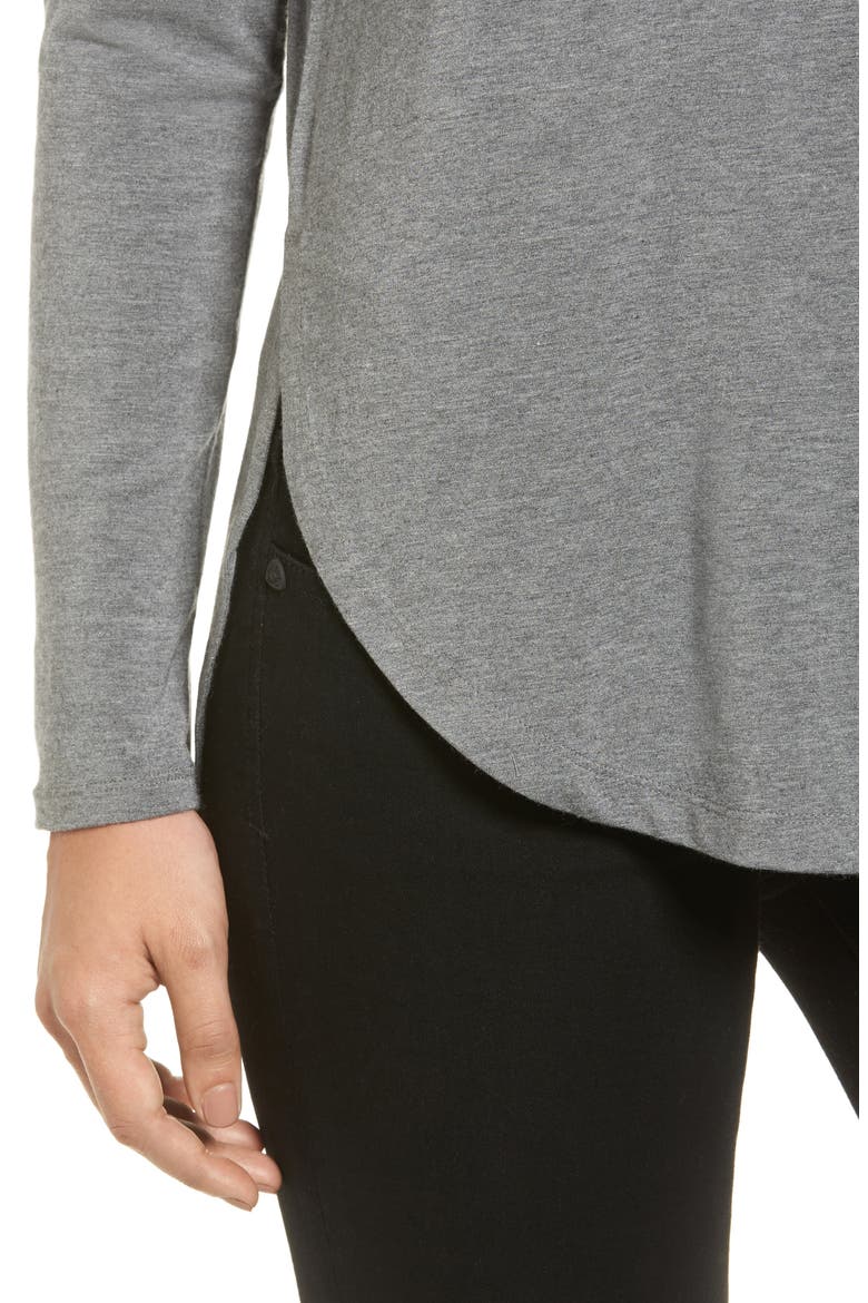 Long Sleeve Knit Tunic, Alternate, color, HEATHER DARK GREY