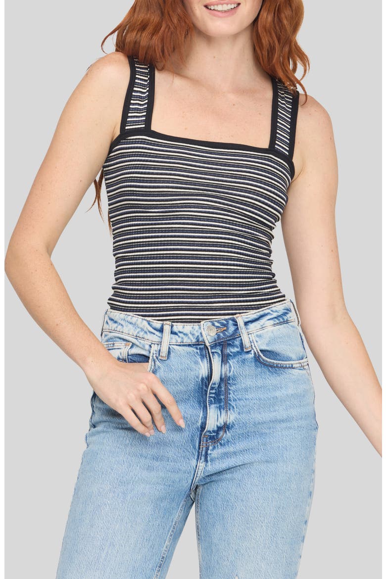 Bianca Striped Rib Tank, Main, color, BLUE COMBO