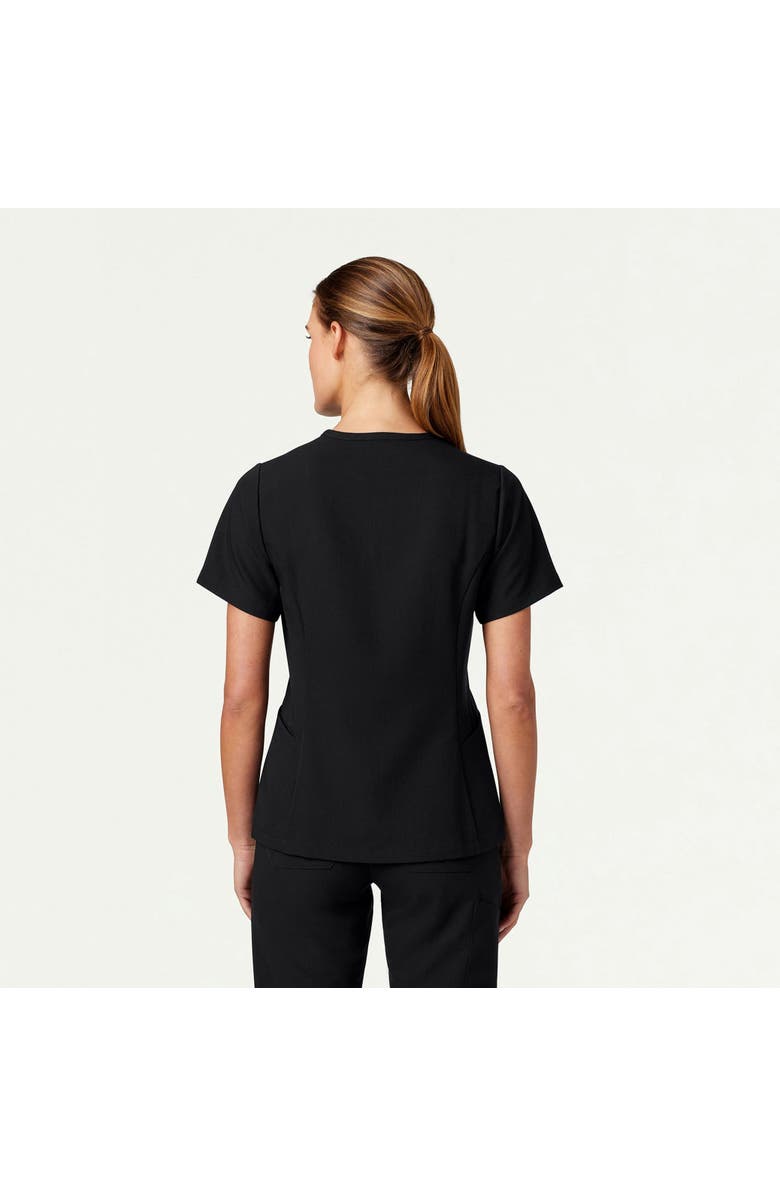 JAANUU Calix Women's 2-Pocket Tailored V-Neck Scrub Top, Alternate, color, Black