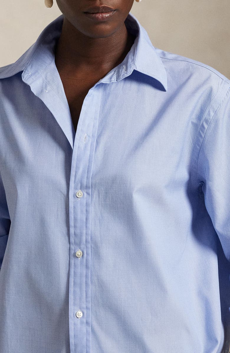 Polo Ralph Lauren Oversize Button-Up Shirt, Alternate, color, Classic Medium Blue