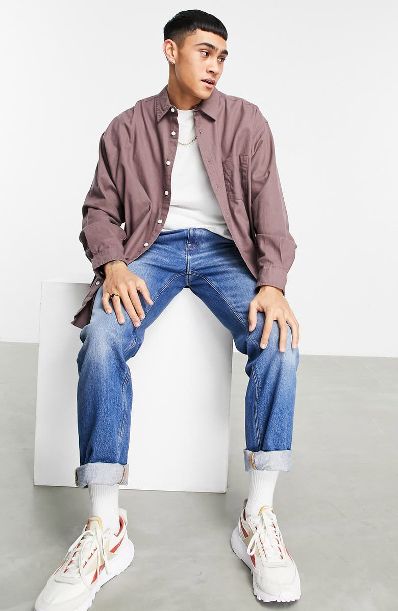 ASOS DESIGN Oversize Flannel Button-Up Shirt, Alternate, color, 