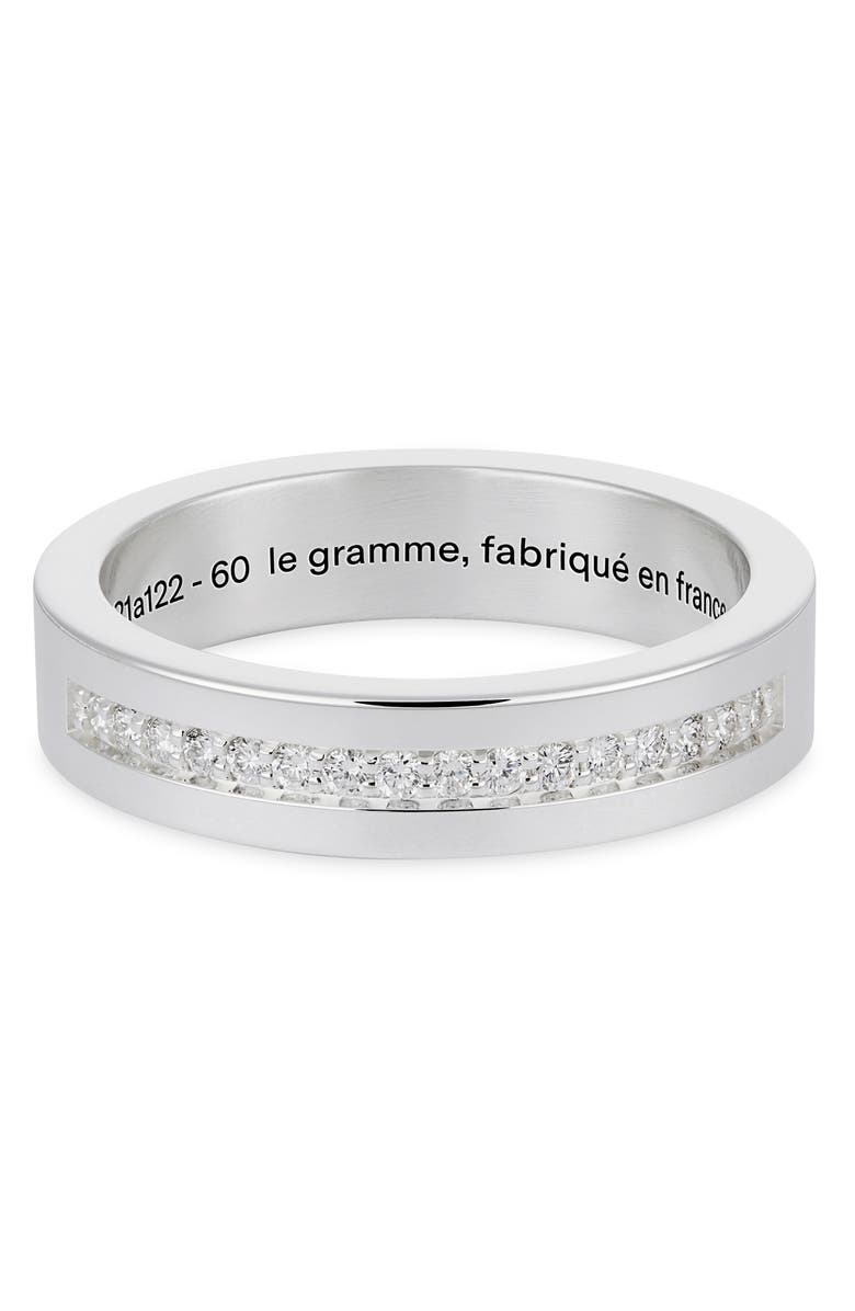le gramme Men's 7G Diamond Polished Sterling Silver Band Ring, Alternate, color, 
