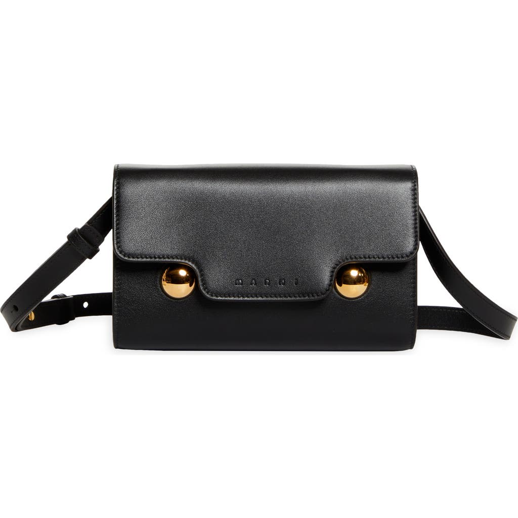 Marni Trunkaroo Flap Pochette Crossbody Bag In Black