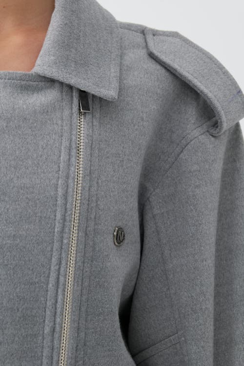 Nocturne Oversized Double-breasted Coat In Grey