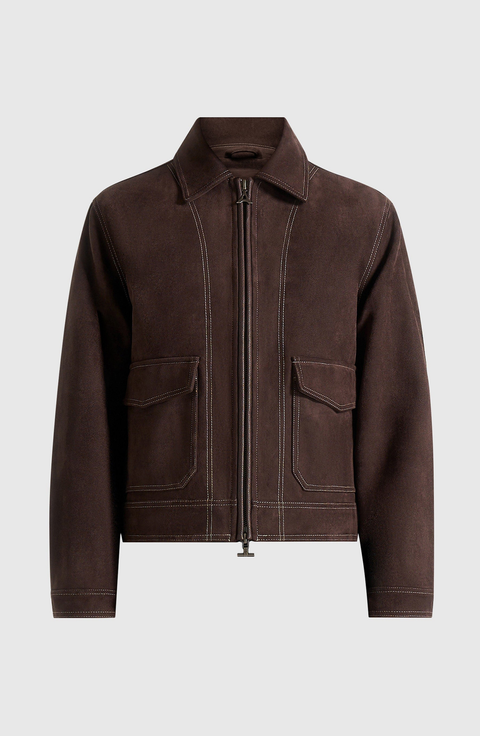 Vince Suede Contrast Stitch Jacket