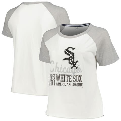 Women's Soft as a Grape White Chicago White Sox Plus Size Baseball Raglan T-Shirt