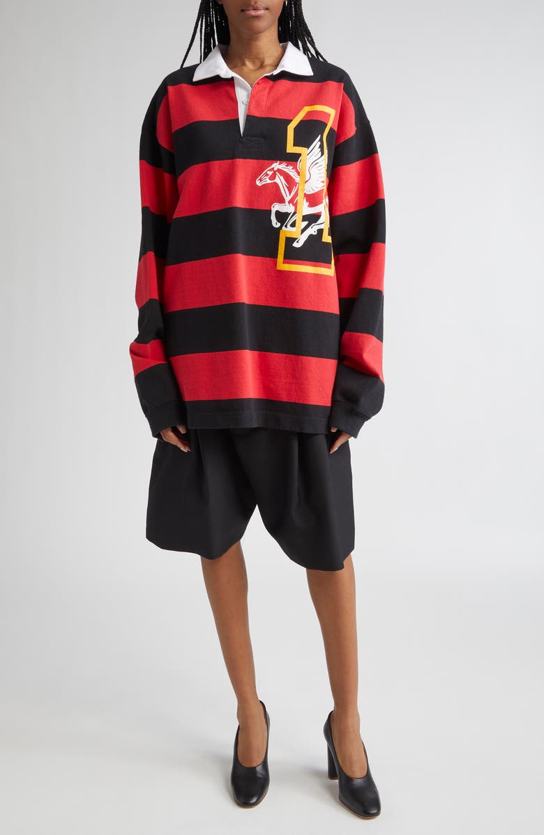 Vaquera Stripe Oversize Rugby Shirt, Alternate, color, 
