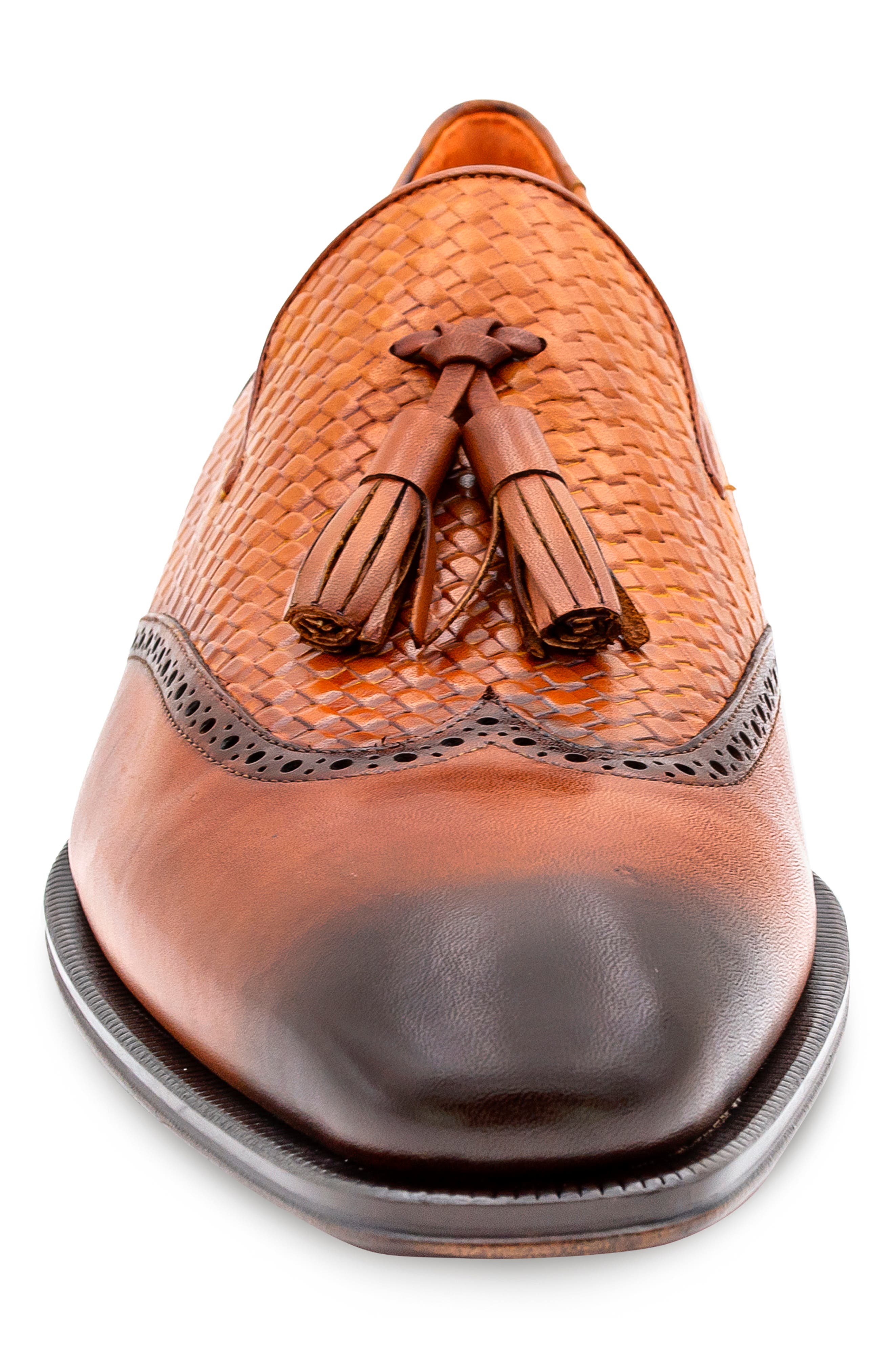 Mezlan Patina Textured Loafer, Alternate, color, Dark Cognac/ Honey