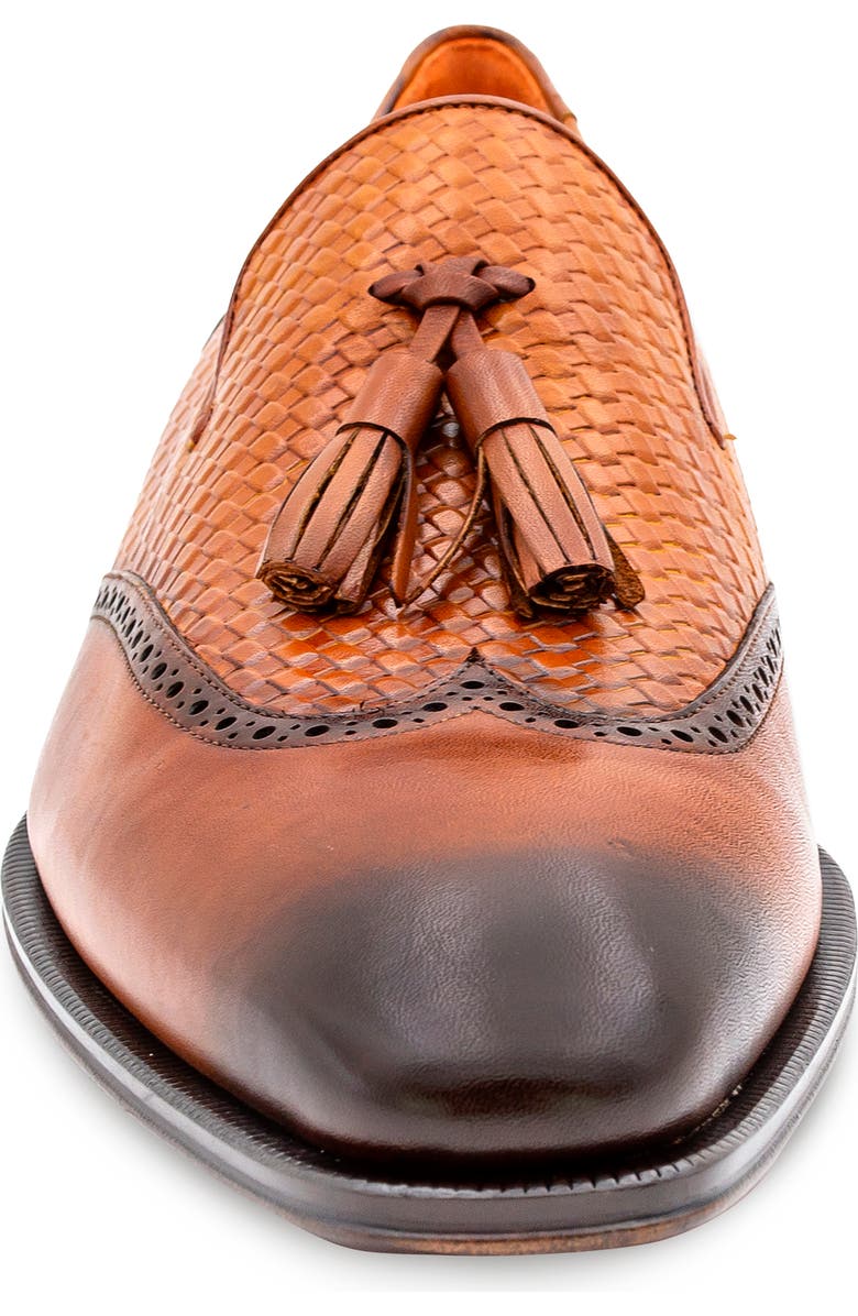 Mezlan Patina Textured Loafer, Alternate, color, Dark Cognac/ Honey