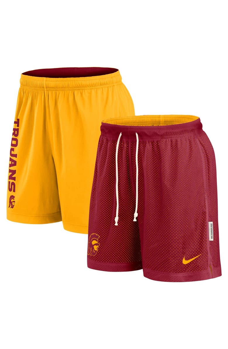 Nike Men
s Nike Cardinal/Gold USC Trojans Courtside Standard Issue Dri-FIT Reversible Shorts, Main, color, Cardinal