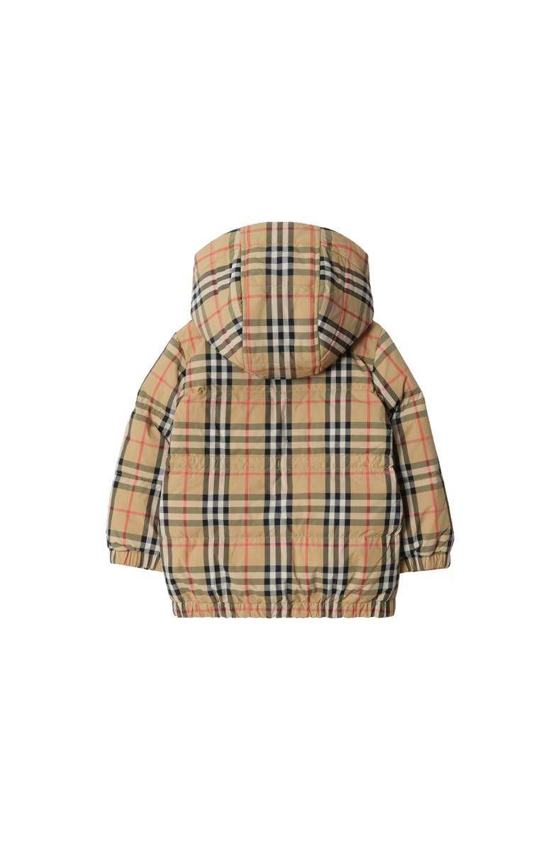 Burberry Check Nylon Puffer Coat, Alternate, color, Sand Beige