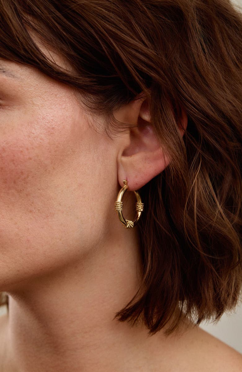 Set & Stones Martina Station Hoop Earrings, Alternate, color, Gold