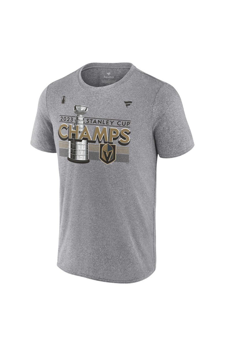 FANATICS Men's Fanatics Branded  Heather Gray Vegas Golden Knights 2023 Stanley Cup Champions Locker Room Performance T-Shirt, Alternate, color, 