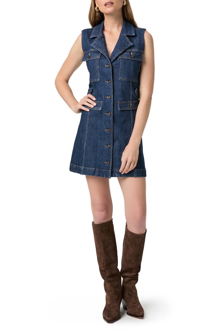 Andria Sleeveless Denim Minidress, Main, color, IMAN