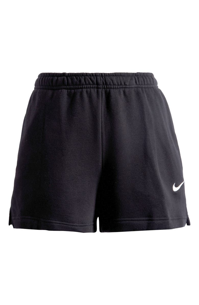 Nike Sportswear Mid Rise Fleece Shorts, Main, color, 010 Black/Sail