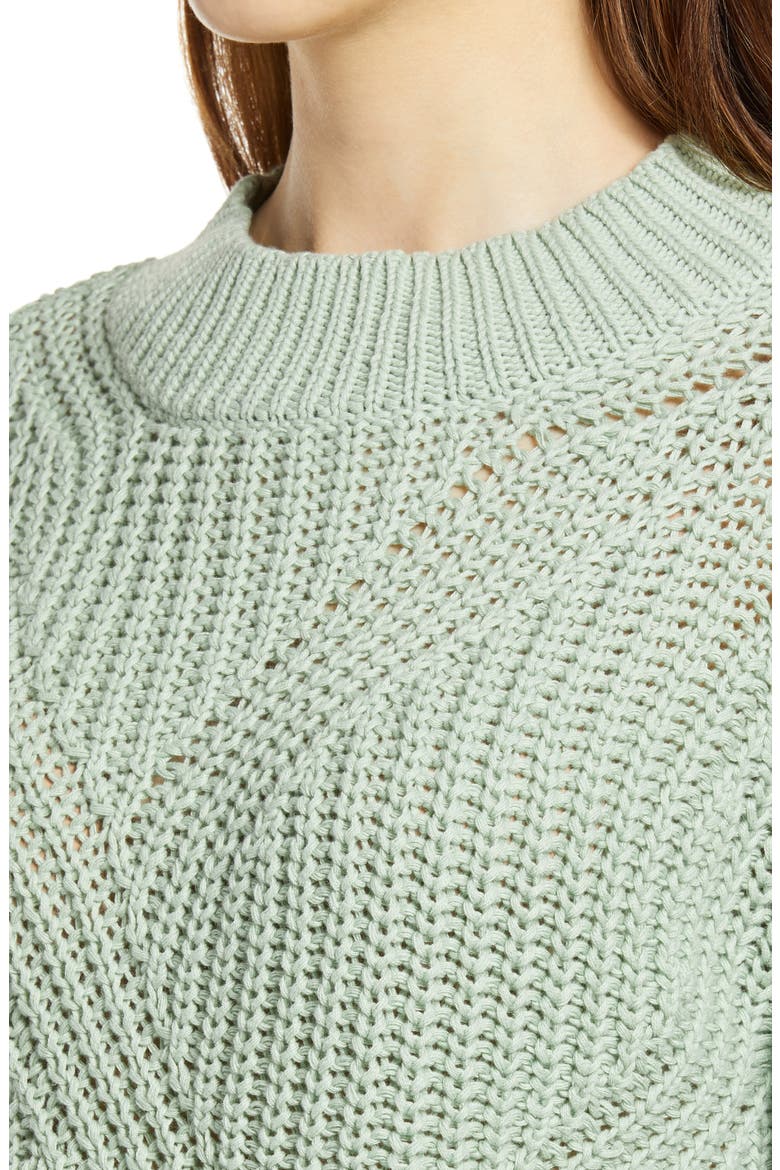 Traveling Stitch Sweater, Alternate, color, GREEN FROZEN