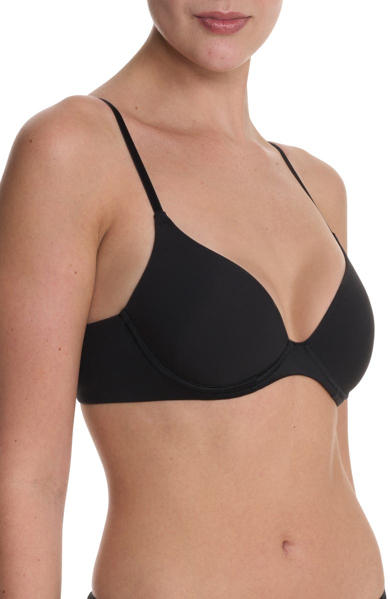 Natori Soft Focus Comfort Underwire Convertible Demi Bra, Alternate, color, Black