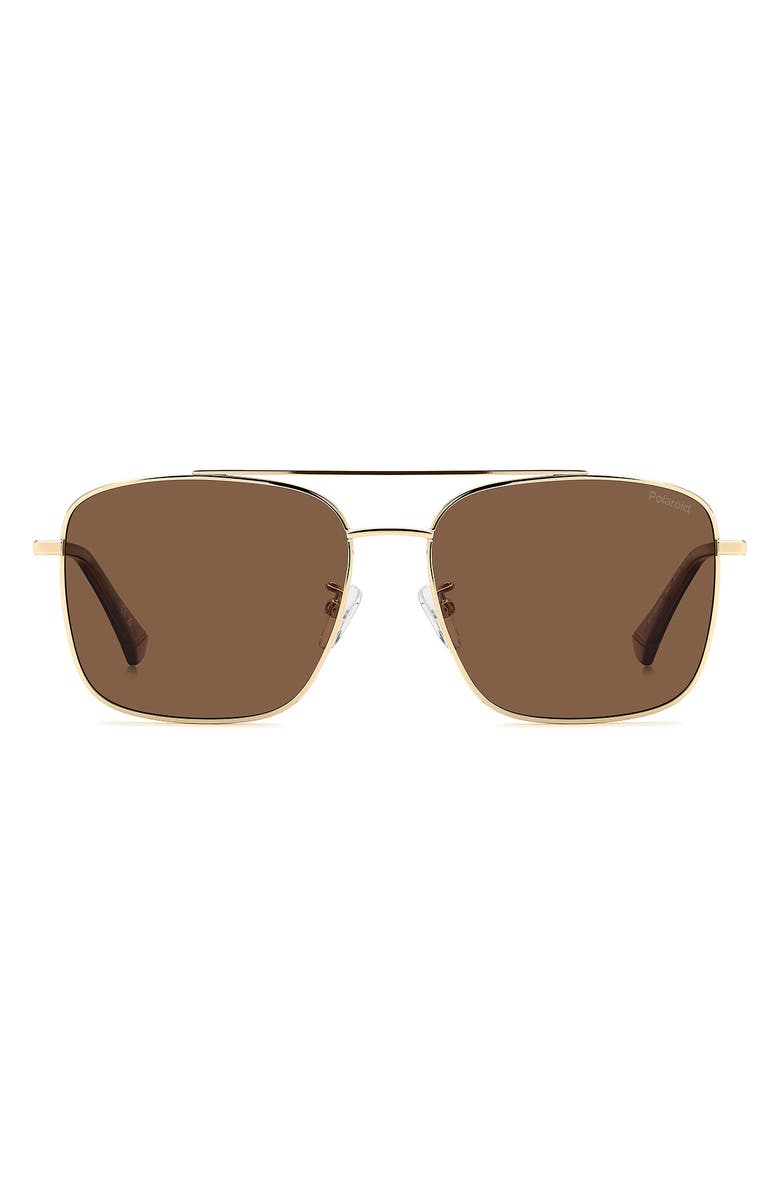 Polaroid 59mm Polarized Navigator Sunglasses, Alternate, color, Gold/ Bronze Pz