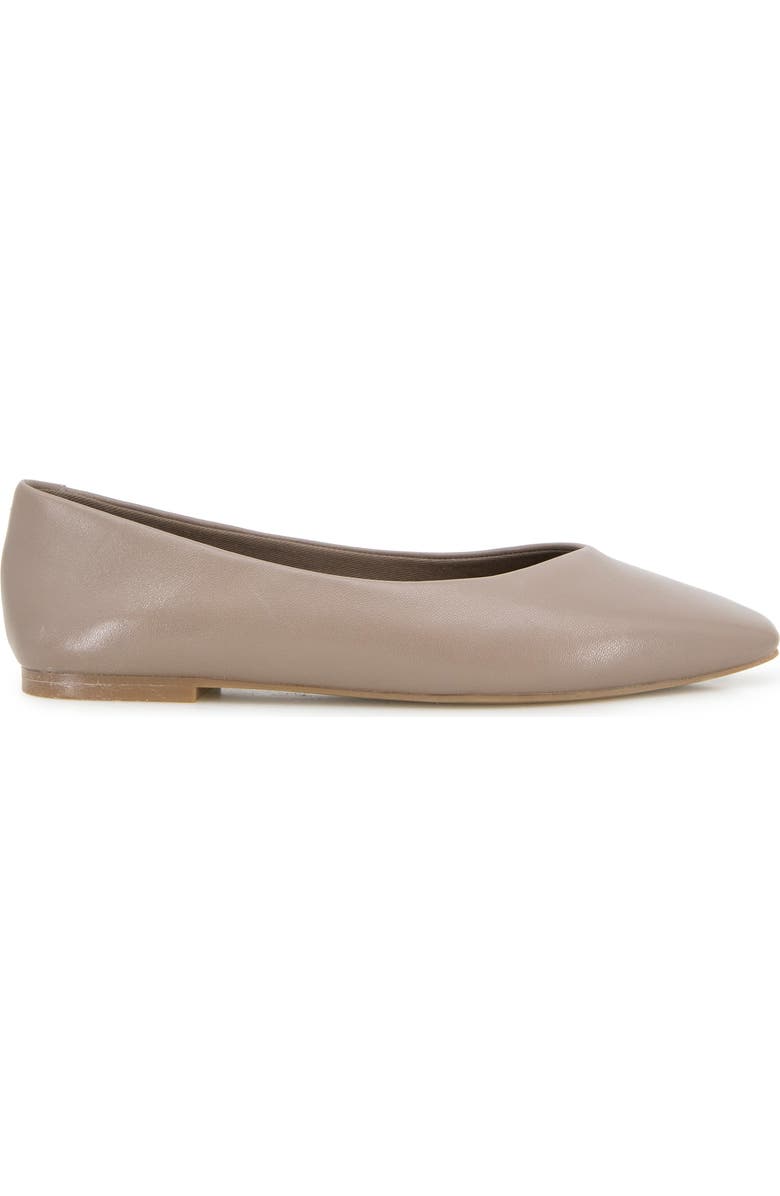 Kenneth Cole Johanna Square Toe Flat, Alternate, color, Taupe Leather