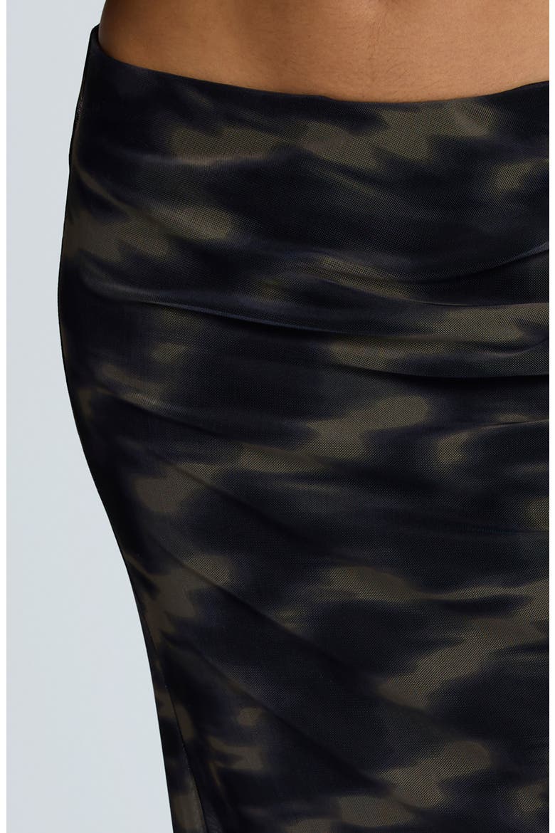 Pull-On Mesh Midi Skirt, Alternate, color, BLACK MULTI