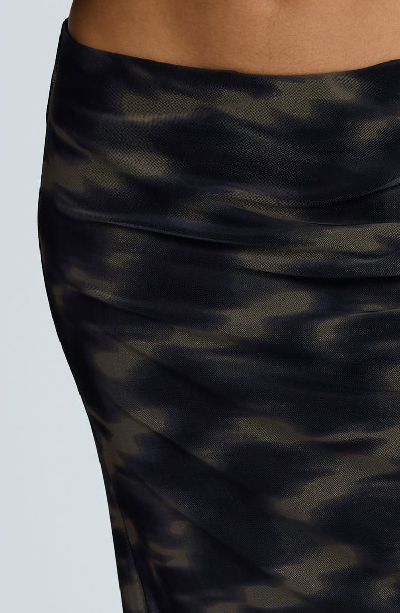 Kenneth Cole Pull-On Mesh Midi Skirt, Alternate, color, Black Multi