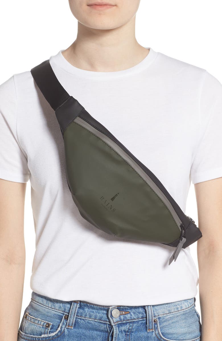 Rains Waterproof Colorblock Belt Bag, Alternate, color,