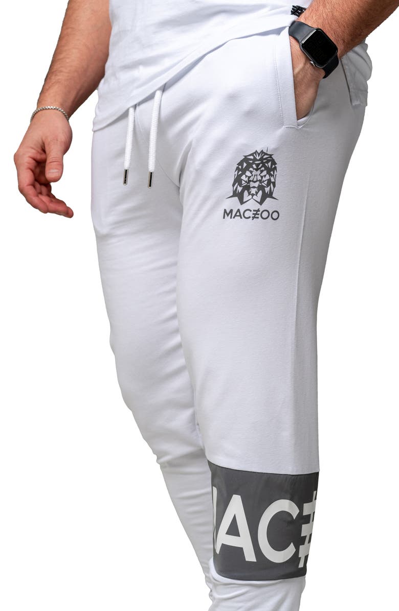 Maceoo Insignia Stretch Cotton Joggers, Alternate, color, White