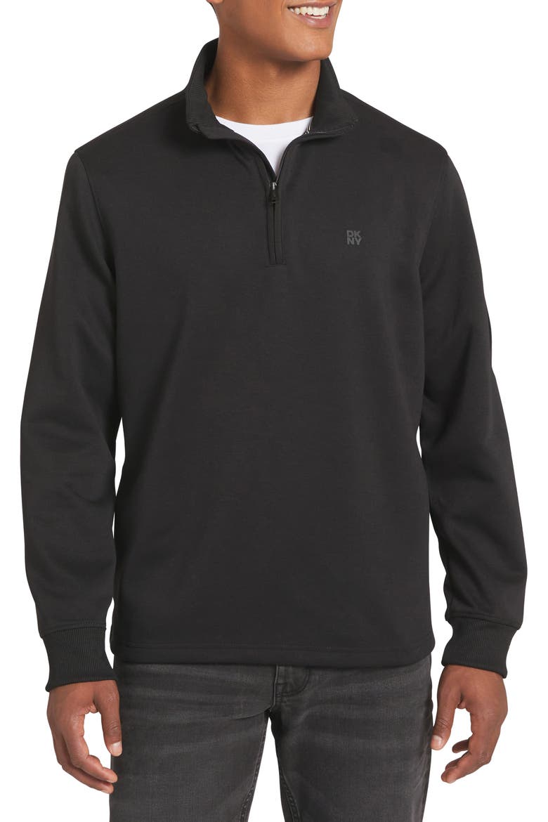 Noah Quarter Zip Sweater, Main, color, BLACK