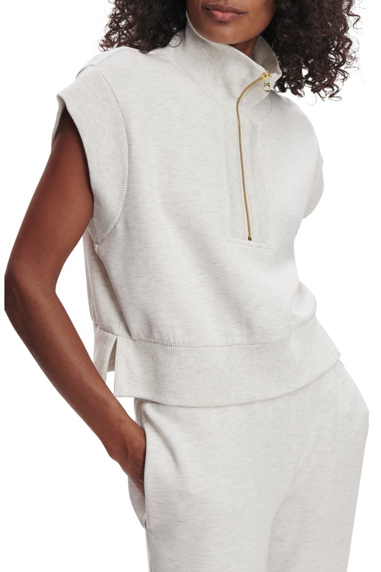 Kelly Half Zip Sweatshirt, Alternate, color, IVORY MARL
