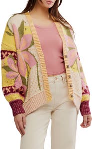 Free People Bali Tropical Garden Cotton Blend Cardigan