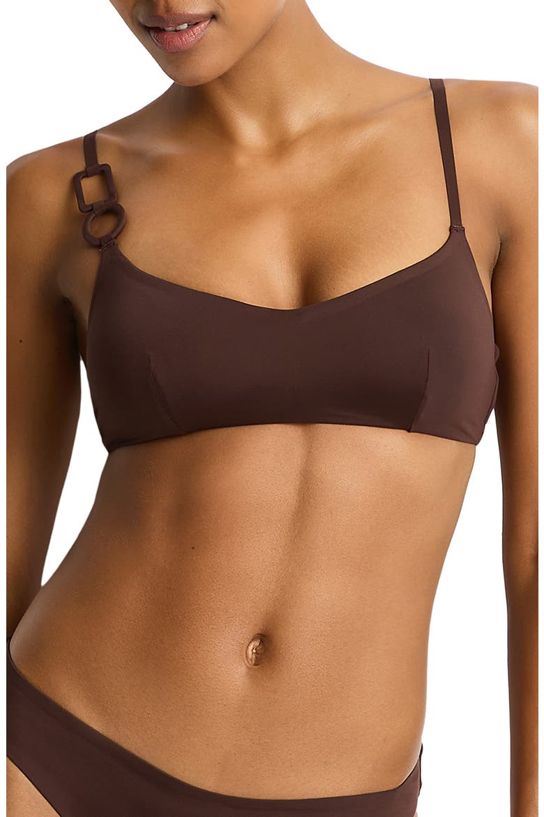 Mythos Scoop Neck Bikini Top, Main, color, COCOA