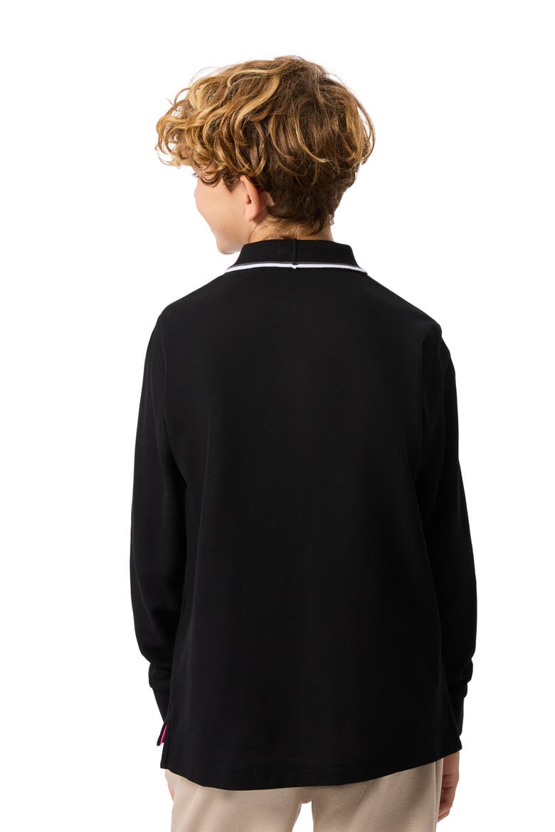 Kids' Kent Cotton Pique Polo, Alternate, color, BLACK