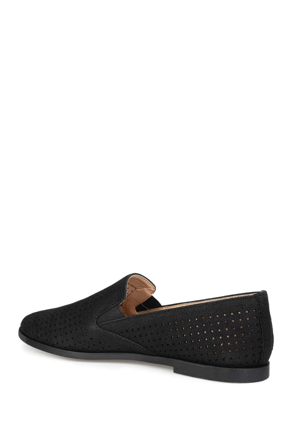 Journee Collection Lucie Perforated Flat Loafer - Wide Width Available, Alternate, color, Black