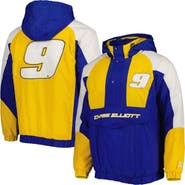 STARTER Men's Starter Royal/Yellow Chase Elliott The Body Check Half-Snap Pullover Jacket