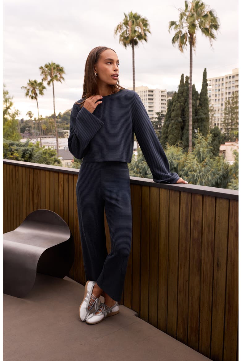 Coastal Rib Ankle Pants, Alternate, color, NAVY BLAZER