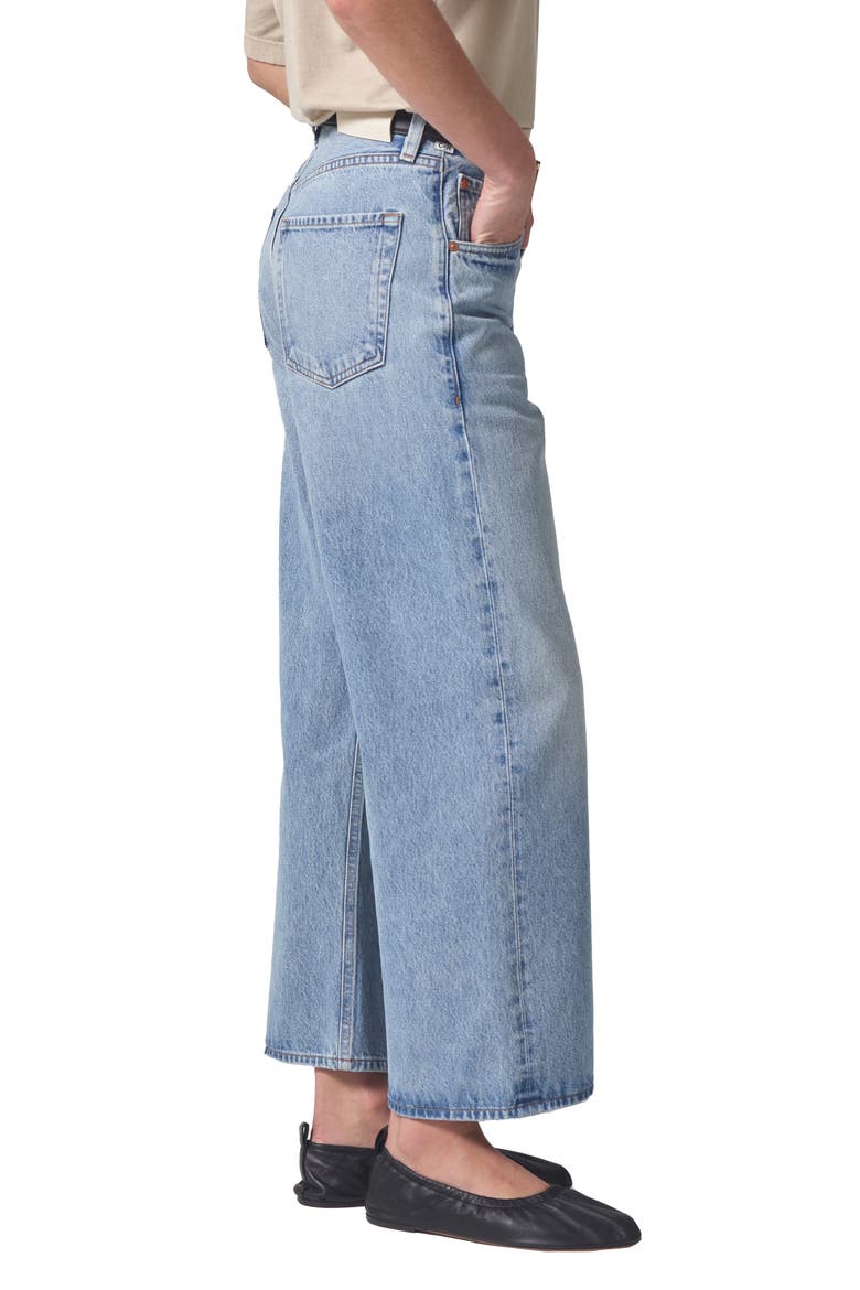 Gaucho High Waist Crop Wide Leg Jeans, Alternate, color, MISTY