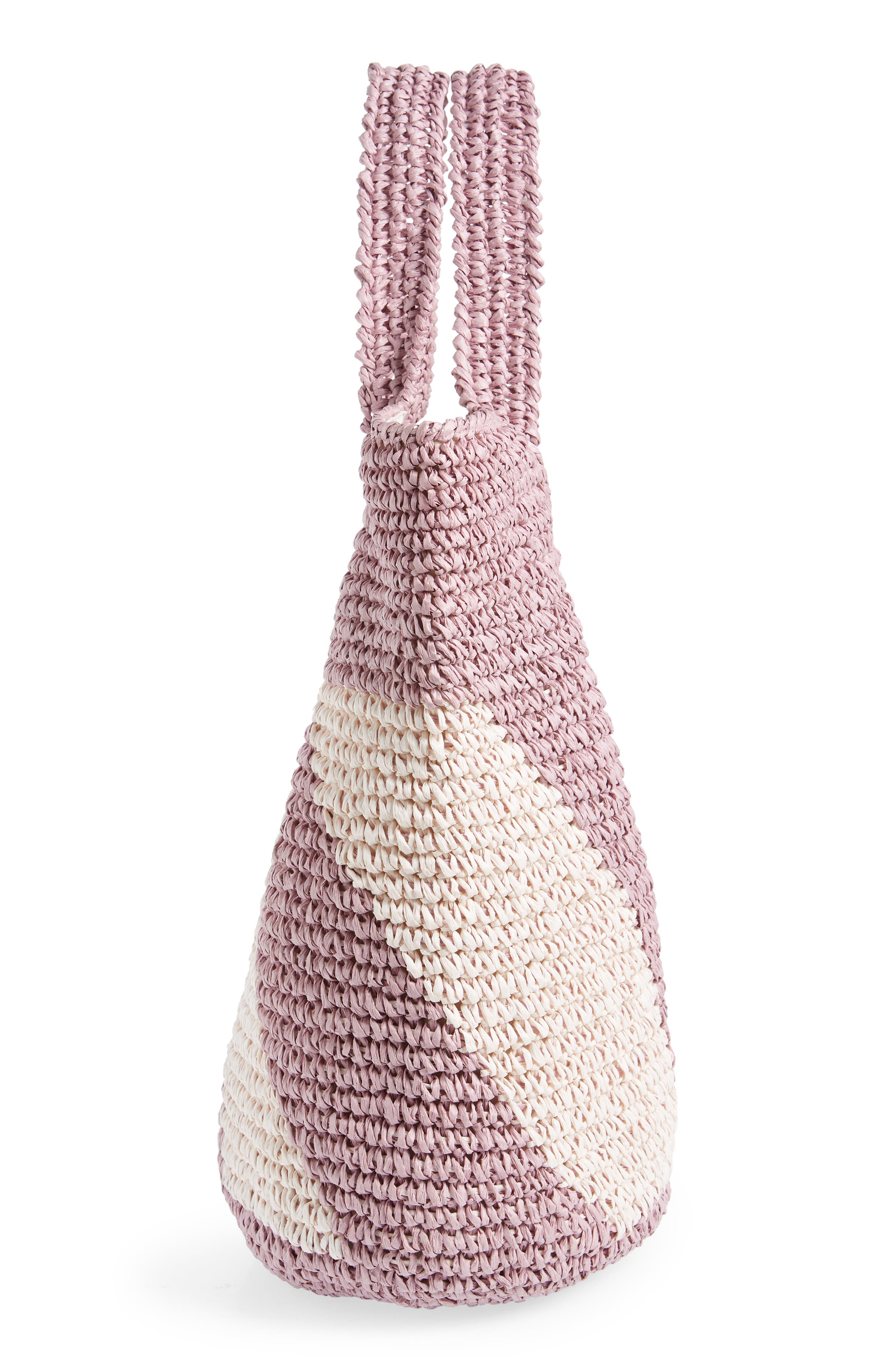 Demi Diagonal Straw Shoulder Bag, Alternate, color, LAVENDER PETAL