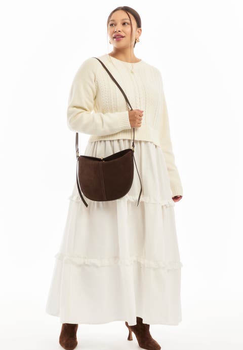 Tiered Mixed-Media Maxi Dress (Plus Available)