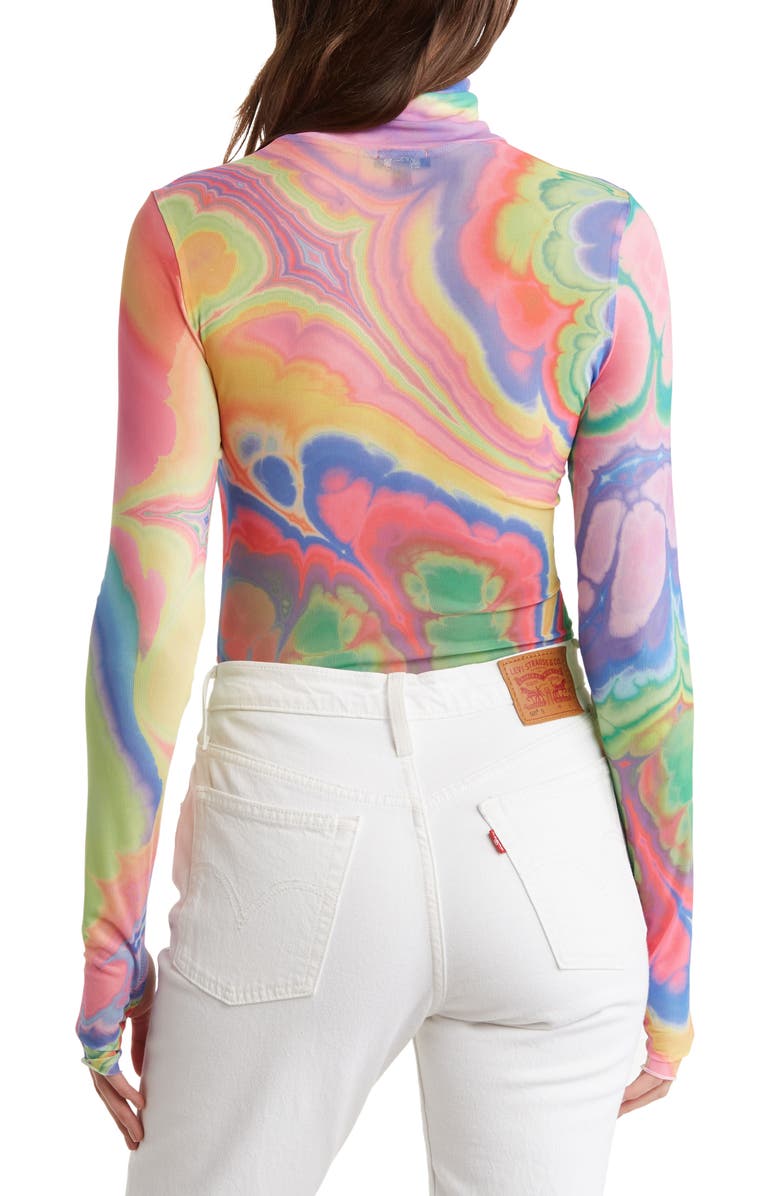 AFRM Zadie Long Sleeve Mesh Turtleneck Pullover, Alternate, color,