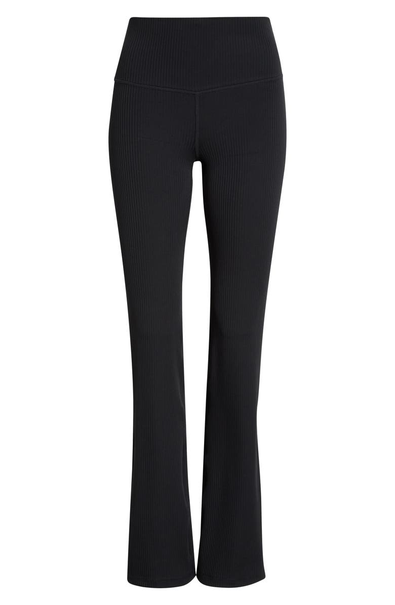 Zella Thrive Rib Bootcut Pants, Main, color, Black