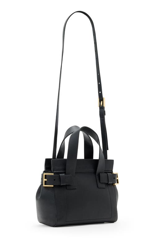 Allsaints Mini Perez Leather Top Handle Bag In Black