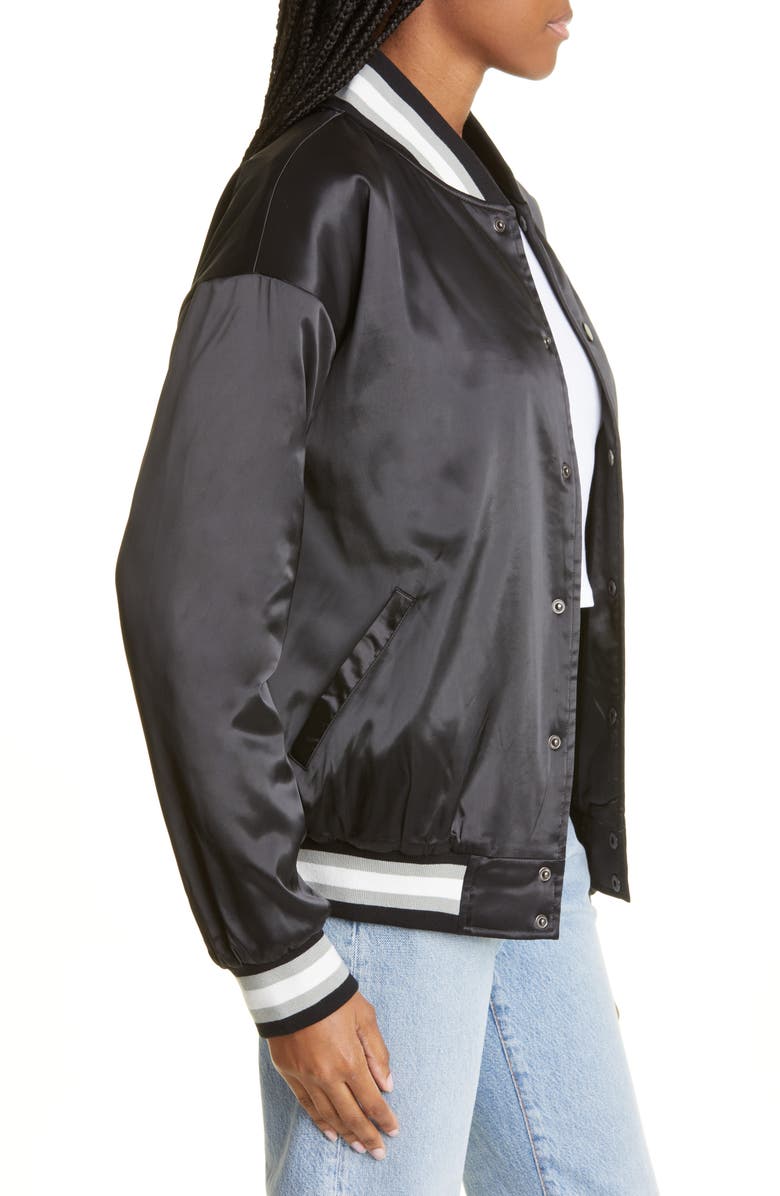 Bella Doña Love Satin Bomber Jacket, Alternate, color, 