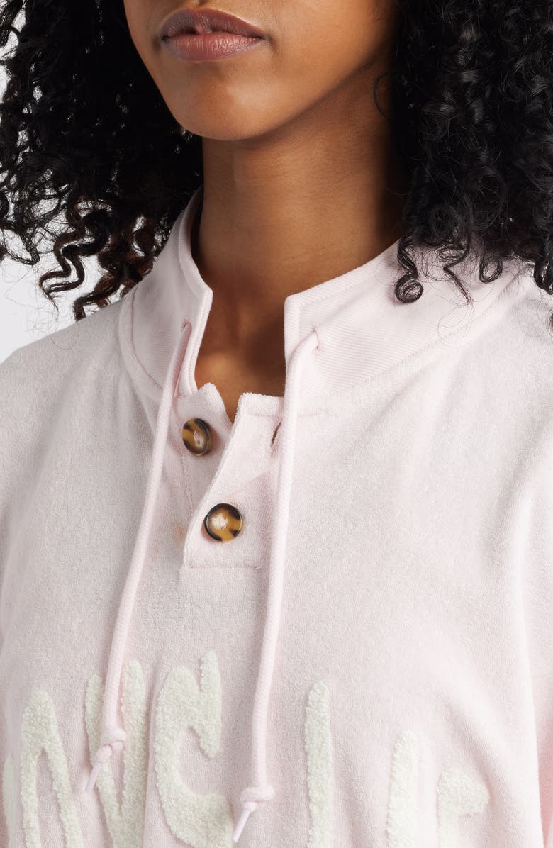 BOYS LIE In Denial Logo Appliqué Henley Sweatshirt, Alternate, color, Pink